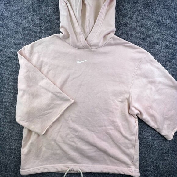 Nike Women’s Pale Pink Hoodie Hooded Sweatshirt Size XS Swoosh OVERSIZED - Picture 1 of 10